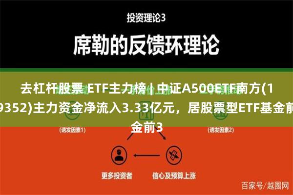 去杠杆股票 ETF主力榜 | 中证A500ETF南方(159